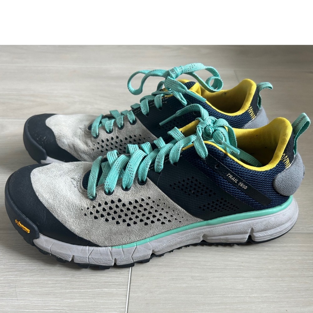 Danner Trail 2650 Hiking Shoes Womens 8 Gray Blue Vibram Trail Sneakers Gorpcore